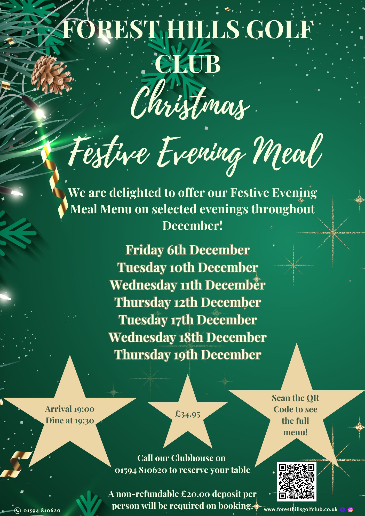 Festive Evening Menu - Forest Hills Golf Club